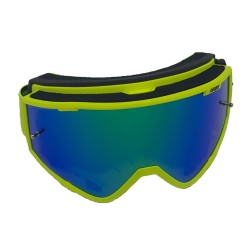 Ochelari unisex ski, snowboard, motociclism, ciclism, rama verde, lentila multicolora, O22GM
